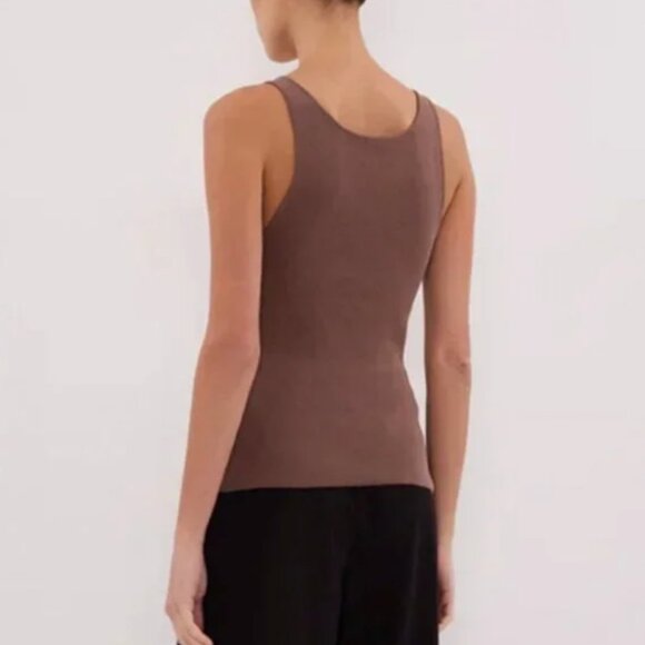 BEST DISSH Troy Sleeveless Knit Tank - Taupe Tan Brown Beige Causal - Picture 2 of 7